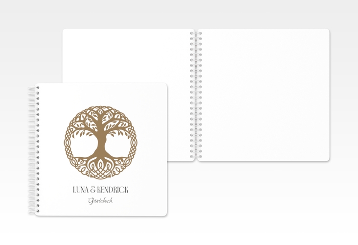 Gästebuch Hochzeit Lebensbaum Ringbindung im Stil der Kelten und Wikinger