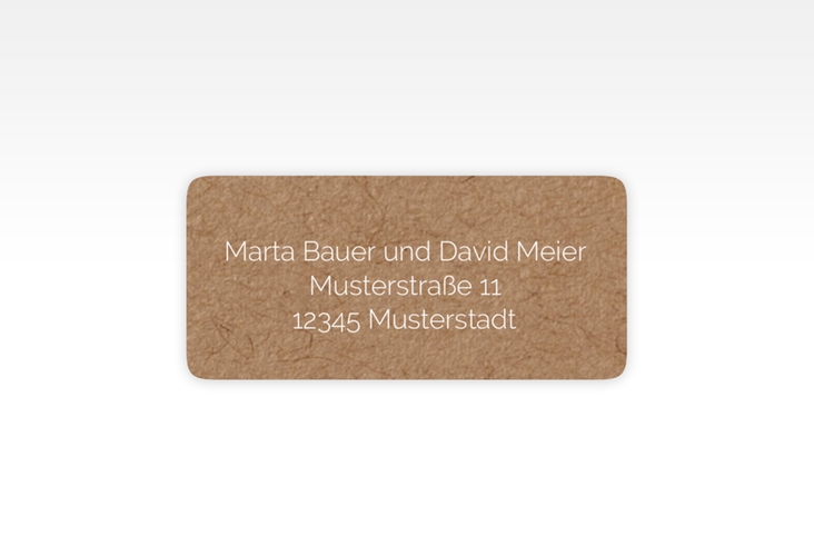 Absenderetikett Hochzeit Jawort 45,7 x 21,2 mm Kraftpapier modern minimalistisch mit veredelter Aufschrift