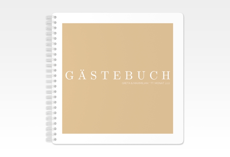 Gästebuch Hochzeit Simply Ringbindung beige