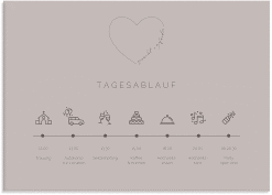 Klick: Details zu Tagesablauf Leinwand Hochzeit "Lebenstraum" anzeigen Tagesablauf Leinwand Hochzeit Lebenstraum 70 x 50 cm Leinwand grau