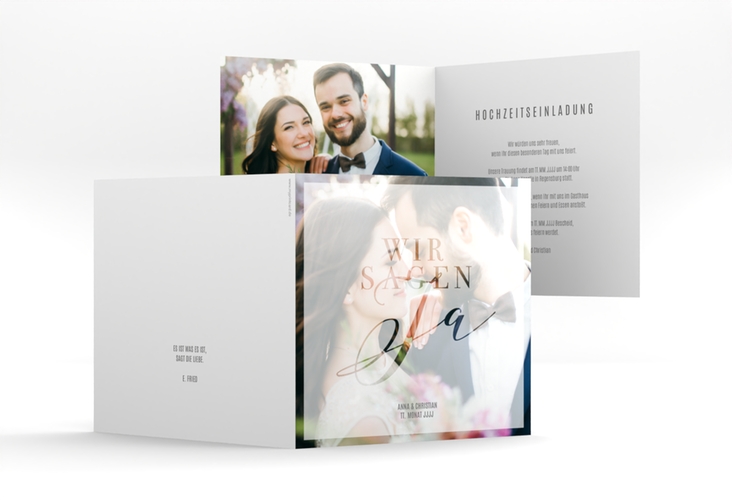 Hochzeitseinladung Amazing quadr. Klappkarte
