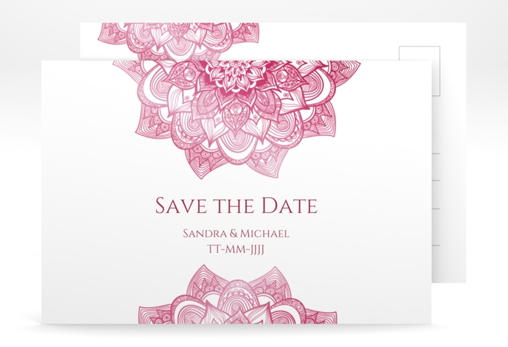 Save the Date-Postkarte Delight A6 Postkarte pink hochglanz