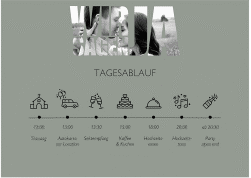 Tagesablauf Poster Hochzeit Letters 70 x 50 cm Poster gruen