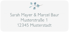 Klick: Details zu Absenderetikett Hochzeit "Greenheart" anzeigen Absenderetikett Hochzeit "Greenheart" 45,7 x 21,2 mm weiss