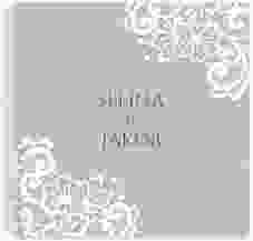 Gästebuch Hochzeit Vintage Ringbindung grau mit floraler Spitze