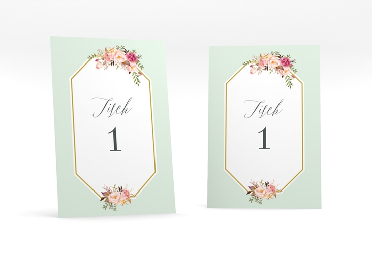 Tischnummer Hochzeit Prachtvoll Tischaufsteller mint