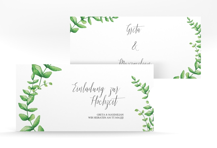 Hochzeitseinladung Botanic Einsteckkarte weiss
