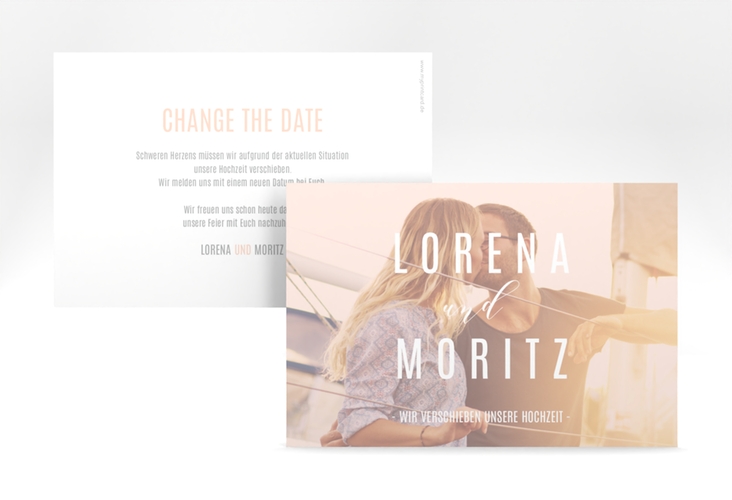 Change the Date-Karte Memory A6 Karte quer rosa hochglanz