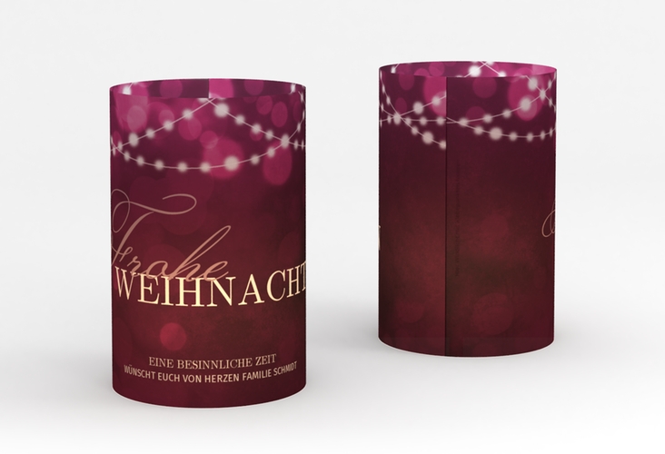 Windlicht Weihnachten Lichterzauber Windlicht pink hochglanz