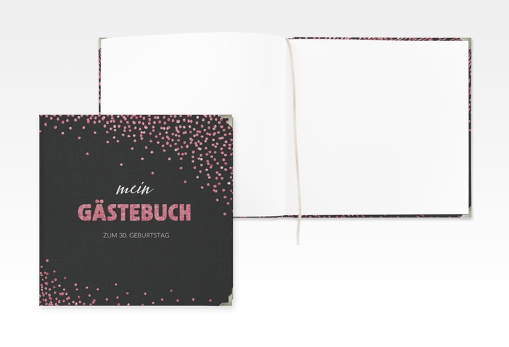 Gästebuch Selection Geburtstag Glitzer Leinen-Hardcover pink