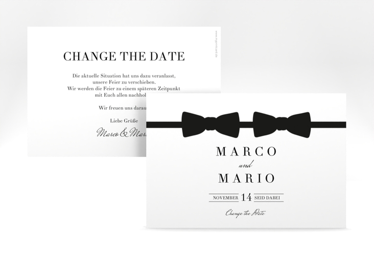 Change the Date-Karte Suits A6 Karte quer schwarz hochglanz