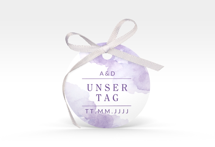 Geschenkanhänger Hochzeit Blush Geschenkanhänger, rund lila