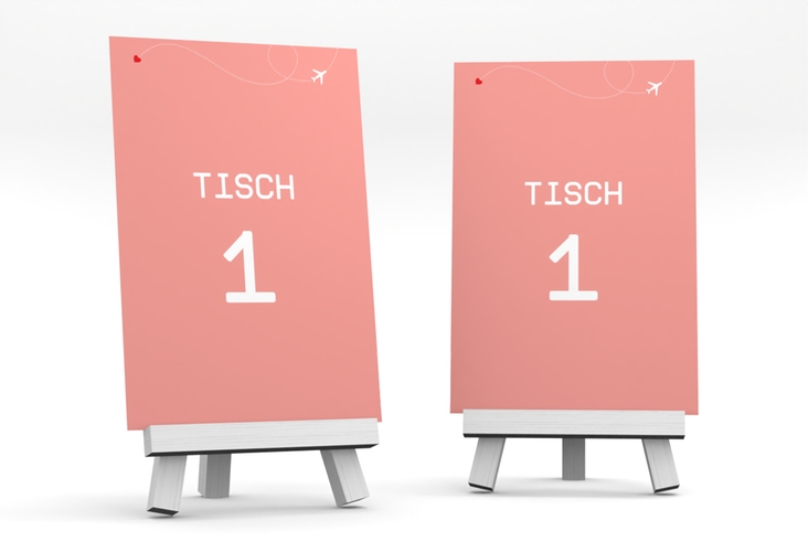 Tischnummer Hochzeit Weddingpass Tischaufsteller rosa