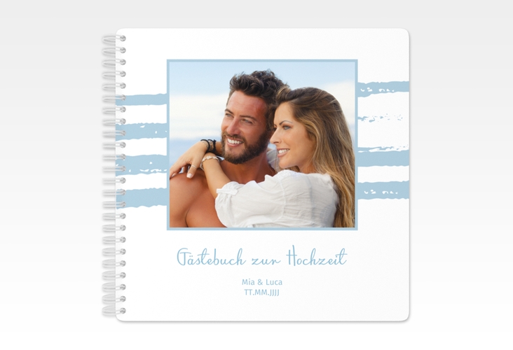 Gästebuch Hochzeit Mare Ringbindung blau