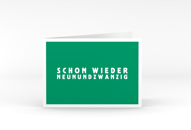 Einladung 30. Geburtstag Gag A6 Klappkarte quer gruen