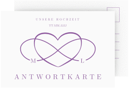 Klick: Details zu Antwortkarte Hochzeit "Infinity" anzeigen Antwortkarte Hochzeit Infinity A6 Postkarte lila