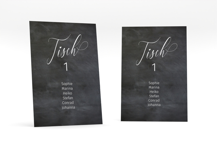 Tischaufsteller Hochzeit Chalkboard Tischaufsteller mit Folien-Veredelung