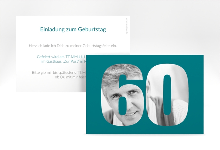 Einladung 60. Geburtstag Numbers A6 Karte quer