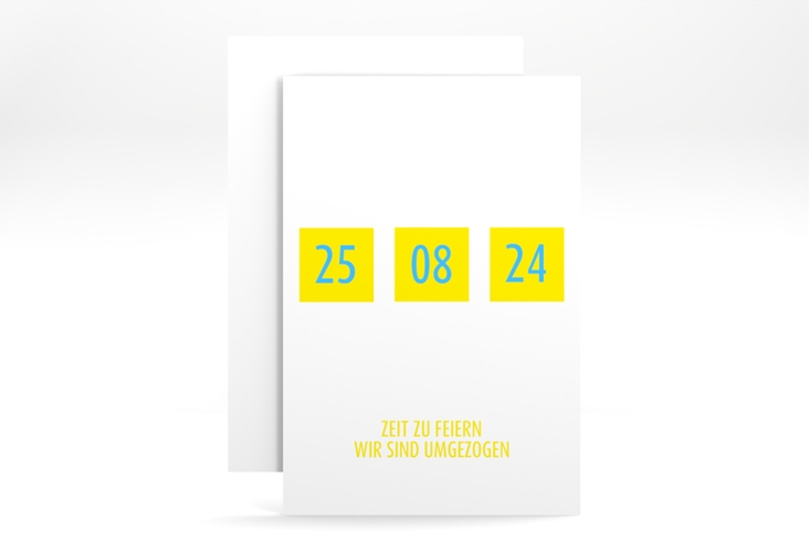 Party Einladungskarte Diem A6 Karte hoch gelb hochglanz