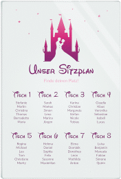 Klick: Details zu Sitzplan Acryl Hochzeit "Castle" anzeigen Sitzplan Acryl Hochzeit Castle 40 x 60 cm Acryl pink