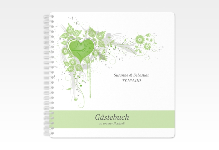 Gästebuch Hochzeit Triest Ringbindung gruen