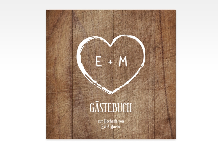 Gästebuch Creation Wood 20 x 20 cm, Hardcover