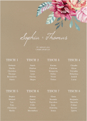 Klick: Details zu Sitzplan Poster Hochzeit "Blooming" anzeigen Sitzplan Poster Hochzeit Blooming 50 x 70 cm Poster Kraftpapier