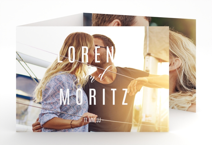 Hochzeitseinladung Memory A6 Doppel-Klappkarte hochglanz