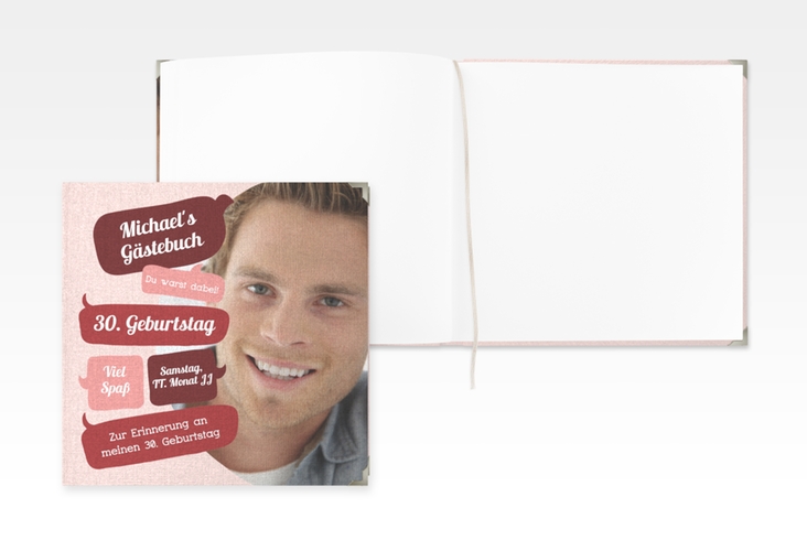 Gästebuch Selection Geburtstag Whatsup Leinen-Hardcover rot