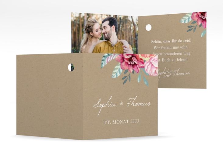 Geschenkanhänger Hochzeit Blooming Geschenkanhänger 10er Set Kraftpapier hochglanz