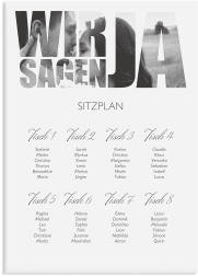 Sitzplan Leinwand Hochzeit Letters 50 x 70 cm Leinwand weiss