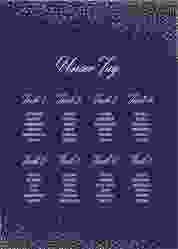 Sitzplan Poster Hochzeit Glitter 50 x 70 cm Poster blau