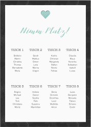 Klick: Details zu Sitzplan Poster Hochzeit "Sparkly" anzeigen Sitzplan Poster Hochzeit Sparkly 50 x 70 cm Poster tuerkis
