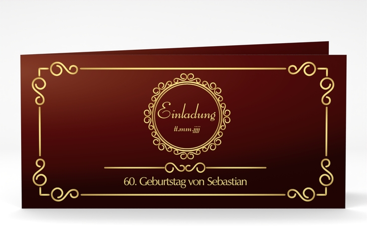 Einladung 60. Geburtstag Bert/Berta lange Klappkarte quer