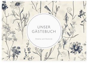 Gästebuch A4 quer Chinoiserie Floral A4 quer, Hardcover beige
