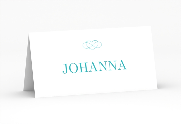 Tischkarte Hochzeit Infinity Tischkarten tuerkis hochglanz