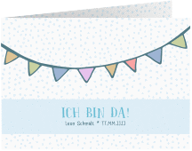 Geburtskarte Wunderbar A6 Klappkarte quer blau