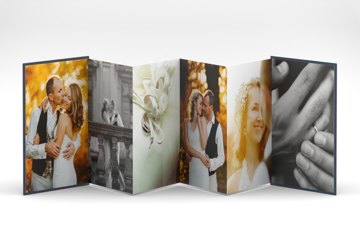 Foto-Leporello Hochzeit Rise Leporello blau