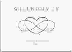 Willkommensschild Leinwand Infinity 70 x 50 cm Leinwand gruen