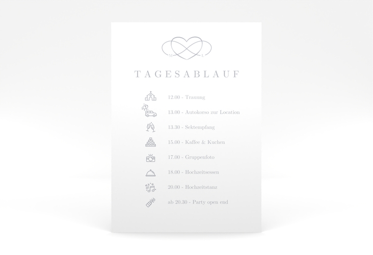 Tagesablauf Poster Hochzeit Infinity 50 x 70 cm Poster grau