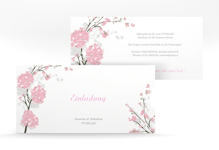 Hochzeitseinladung Salerno Einsteckkarte rosa