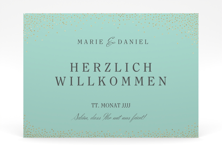 Willkommensschild Poster Glitter 70 x 50 cm Poster mint
