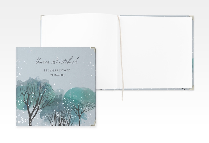 Gästebuch Selection Hochzeit Winterhochzeit Leinen-Hardcover blau