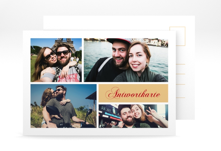 Antwortkarte Hochzeit "Collage" DIN A6 Postkarte hochglanz