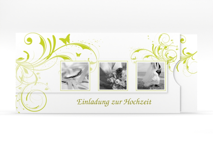 Hochzeitseinladung Palma Einsteckkarte gruen