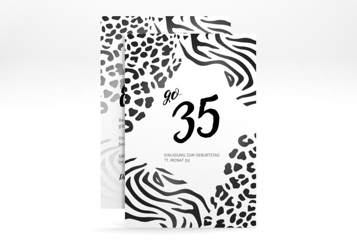 Einladung Geburtstag Wild A6 Karte hoch mit Animal Print