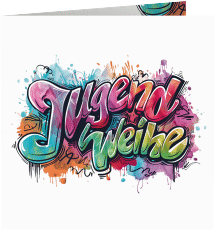 Einladungskarte Jugendweihe "Stylewriting"