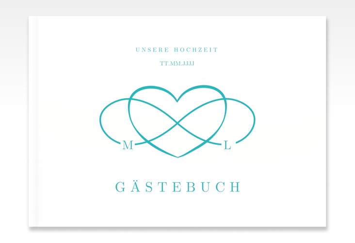 Gästebuch A4 quer Infinity A4 quer, Hardcover tuerkis