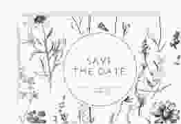 Save the Date-Karte Chinoiserie A6 Karte quer weiss