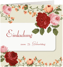 Einladung Geburtstag Rosemarie quadr. Klappkarte